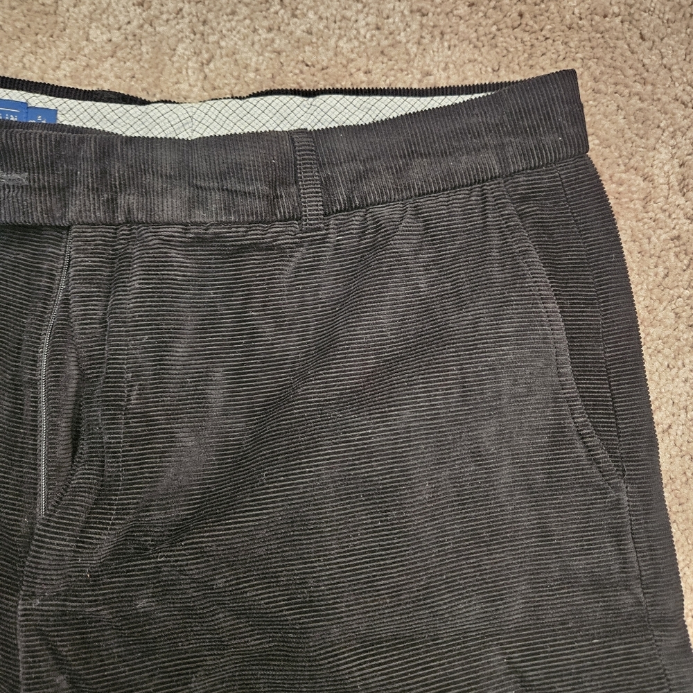 J. McLaughlin Black Straight Leg Mens Black Corduroy Pants Slacks Mens 38 EUC